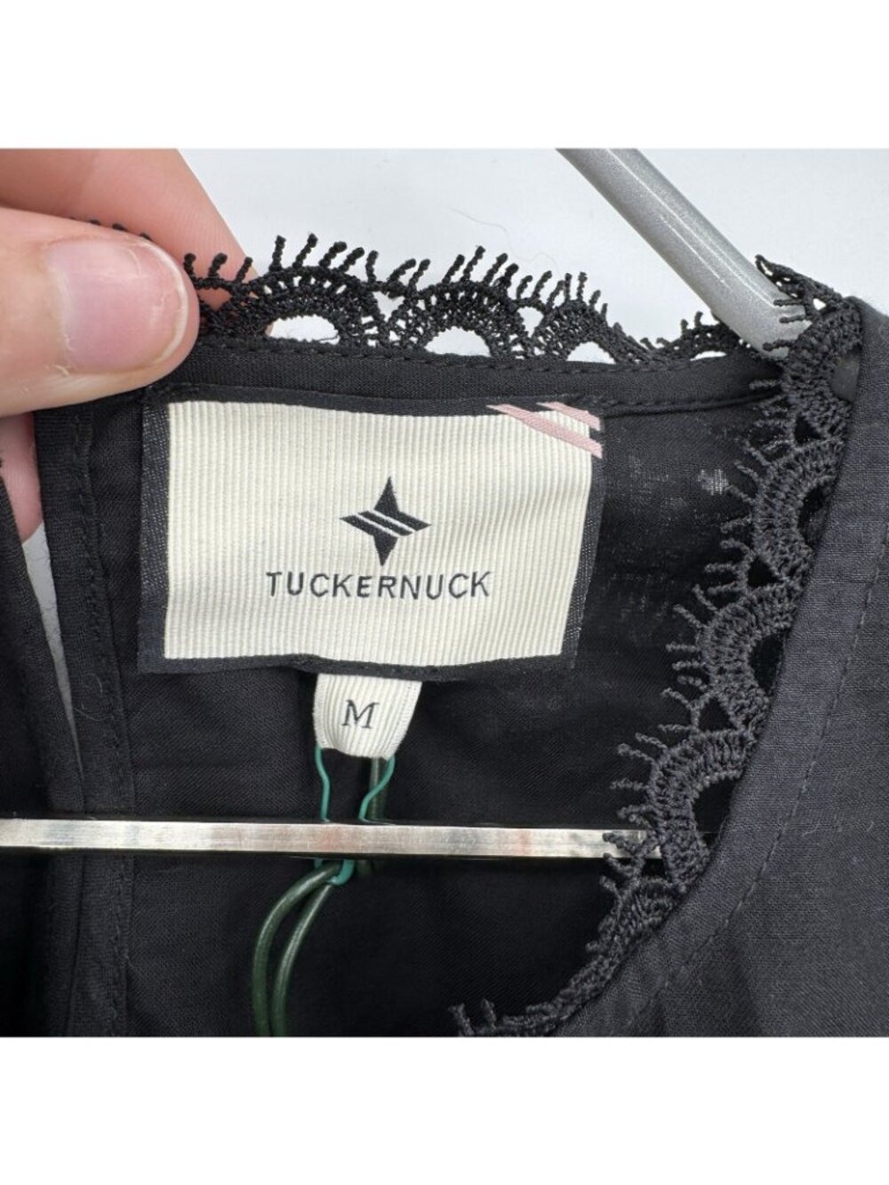 Tuckernuck Black Catalina Midi Dress size M Medium NWT Lace Crochet Long - Picture 3 of 8